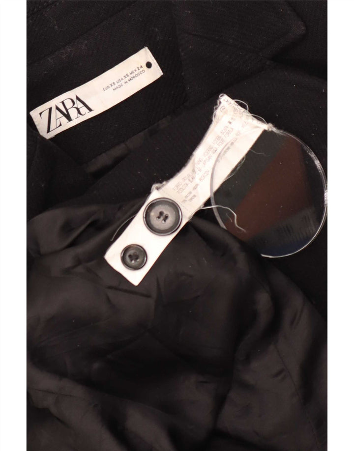 Zara Femme Pardessus UK 6 XS Noir Viscose