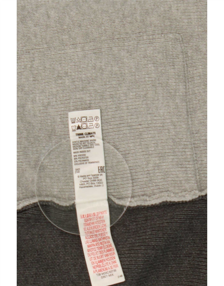 Marks & Spencer Pull cardigan long pour femme UK 12 Gris moyen