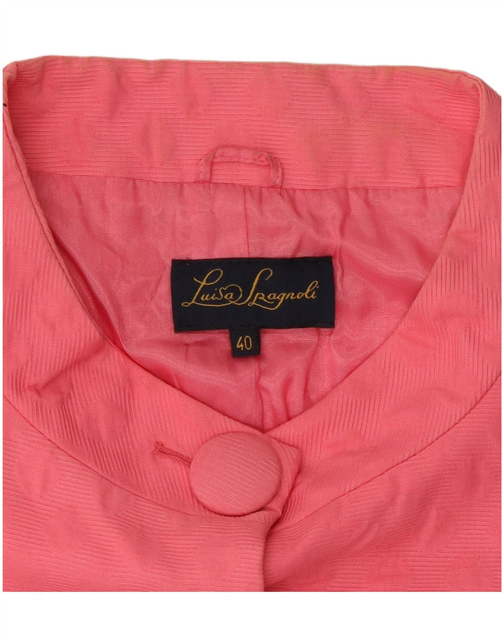 LUISA SPAGNOLI Veste blazer à manches 3/4 pour femme 5 boutons IT 40 Small Rose