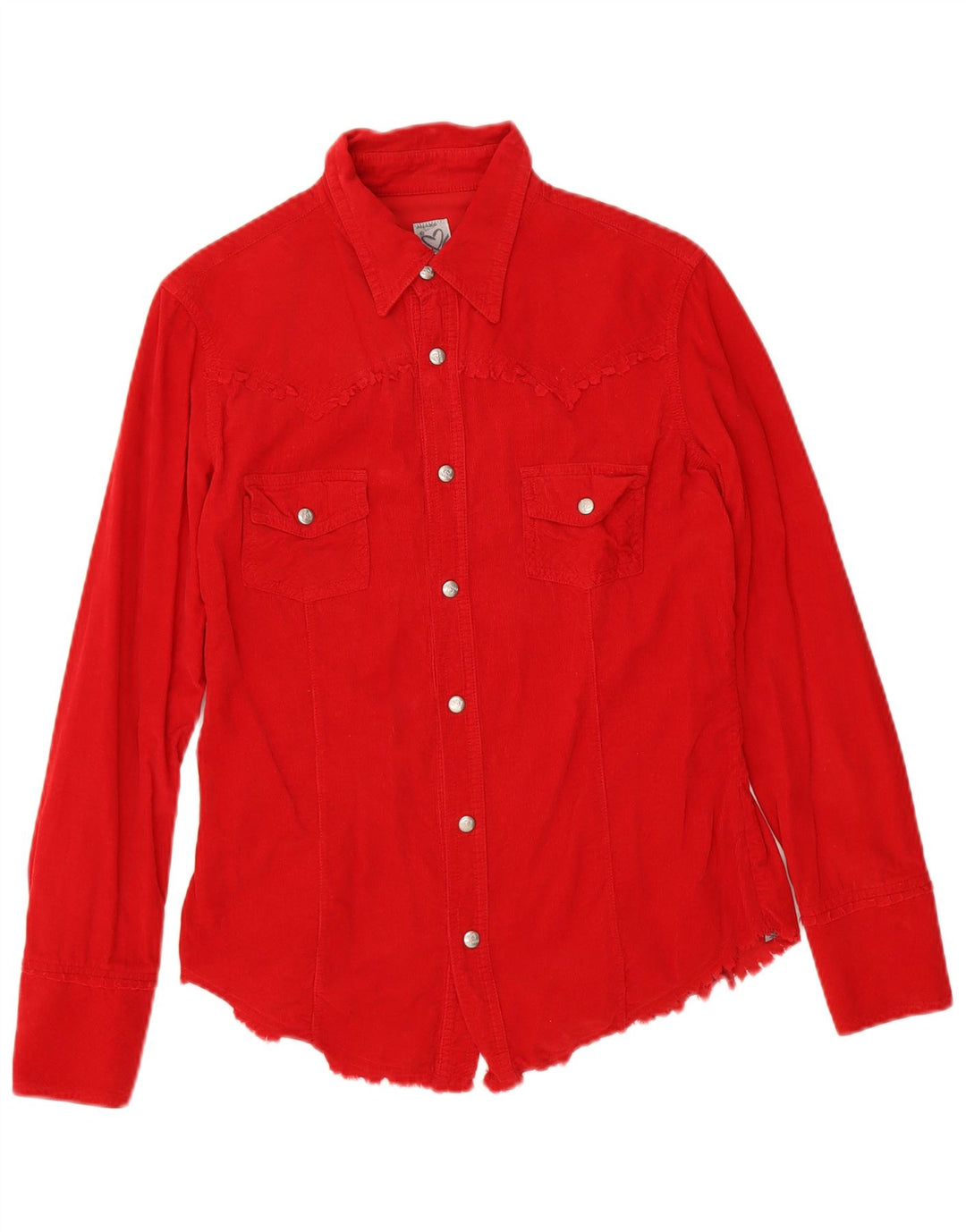 Phard Chemise en velours côtelé pour femme UK 12 Coton rouge moyen