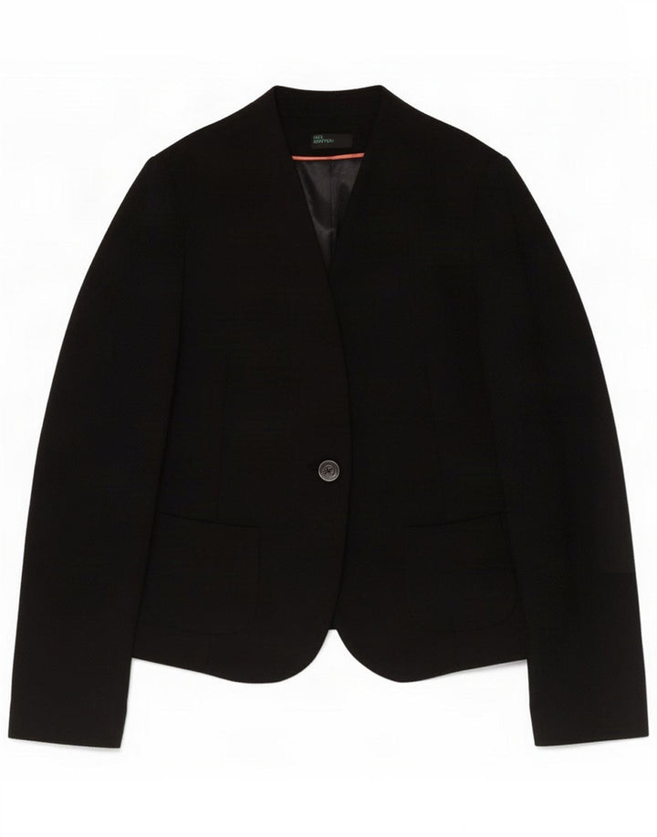 Benetton Veste blazer 1 bouton pour femme IT 42 Noir moyen Polyester