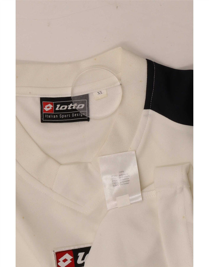 Lotto T-shirt graphique pour homme XL Blanc Colorblock Polyester
