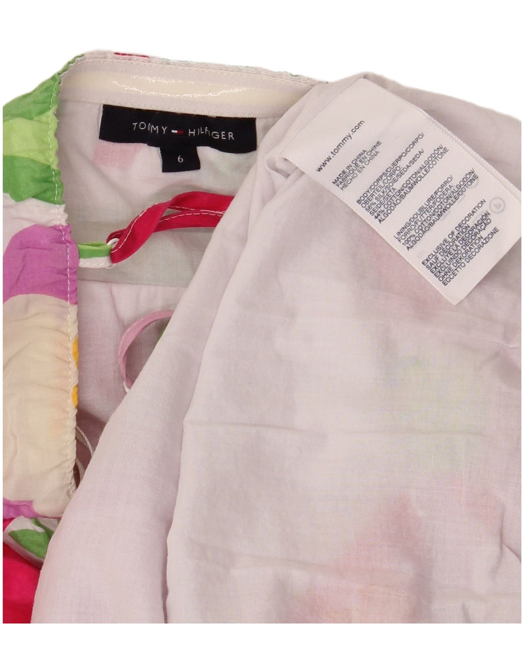 TOMMY HILFIGER Robe d'été pour femme US 6 Soie florale rose moyen