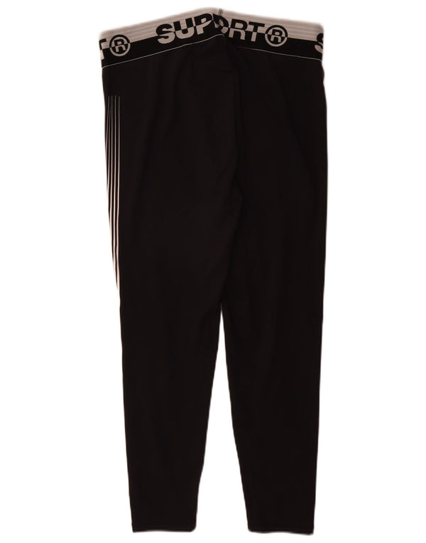 Superdry Legging Crop Graphic Femme UK 16 Large Noir Colorblock