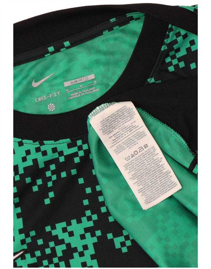 Nike Mens Dri Fit Abstract Pattern Slim T-Shirt Top Vert Moyen Polyester