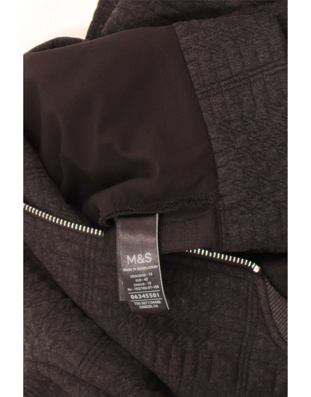 Marks & Spencer Veste Bomber Femme UK 14 Large Gris Polyester