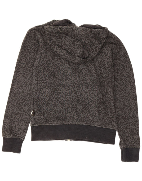 Nike Pull à capuche zippé pour femme UK 10 Petit coton gris imprimé animal
