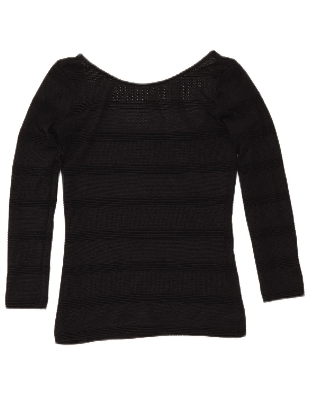 GUESS Pull court à col bateau pour femme UK 4 XS Noir rayé