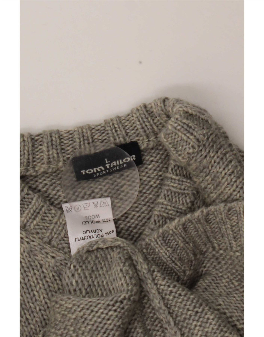 Tom Tailor Pull col V pour femme UK 16 Large Gris Colorblock