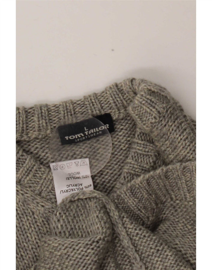 Tom Tailor Pull col V pour femme UK 16 Large Gris Colorblock