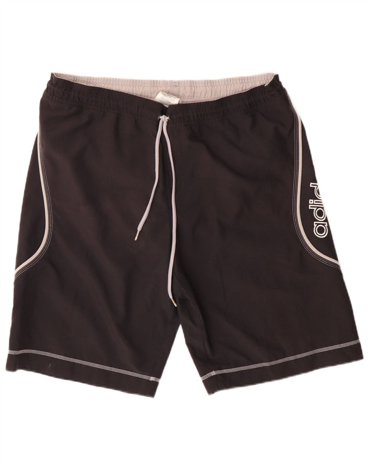 Adidas Short de sport graphique pour homme en polyester noir moyen