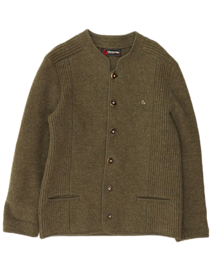 Giesswein Cardigan Homme Pull EU 52 Large Kaki Laine