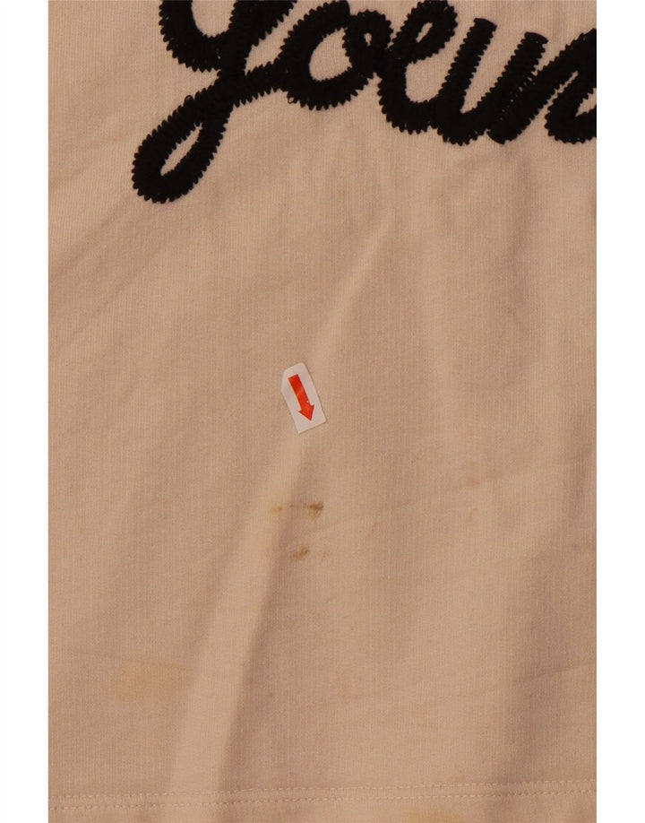 French Connection T-shirt court graphique pour femme UK 14 Coton beige moyen