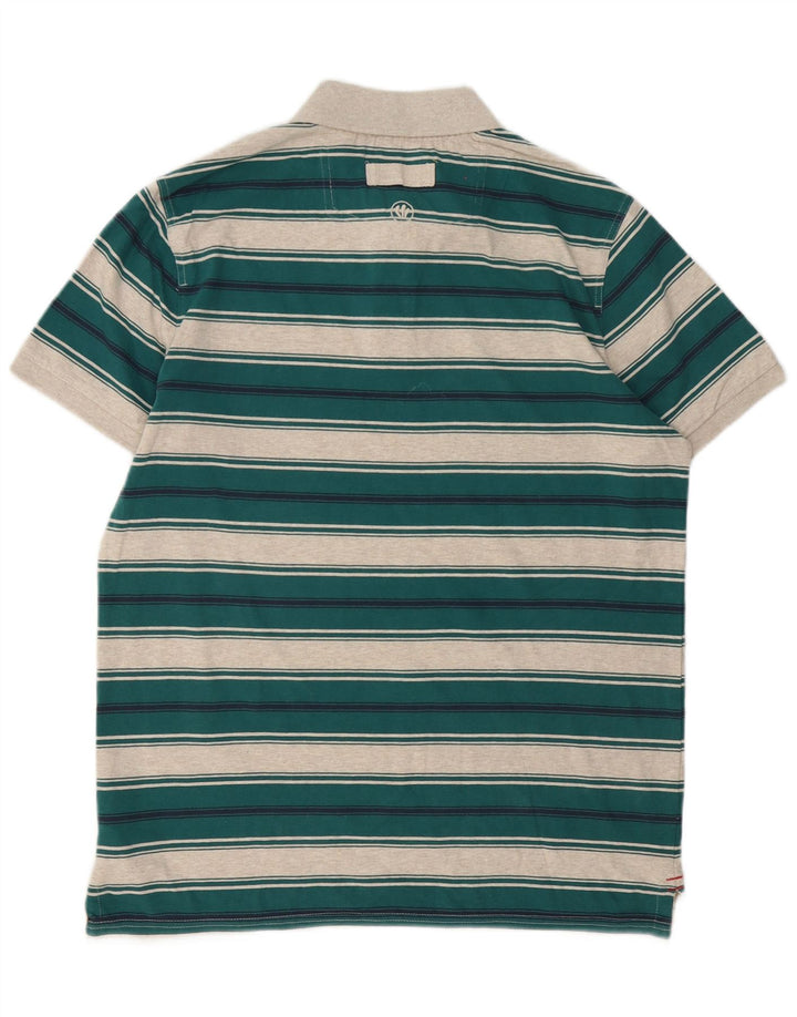 Polo Homme Fat Face Coton Rayé Vert Moyen