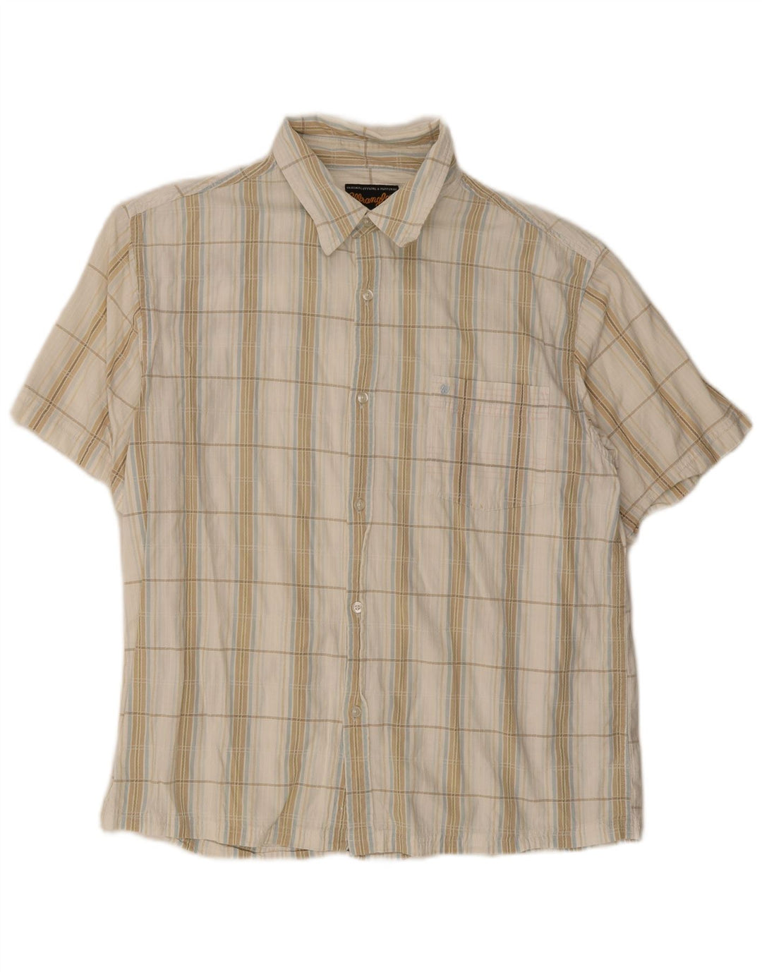 Wrangler Chemise à manches courtes pour homme XL en coton à carreaux blancs