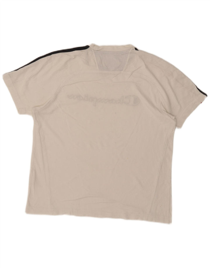 Champion T-Shirt Graphique Homme Blanc Moyen Coton Colorblock