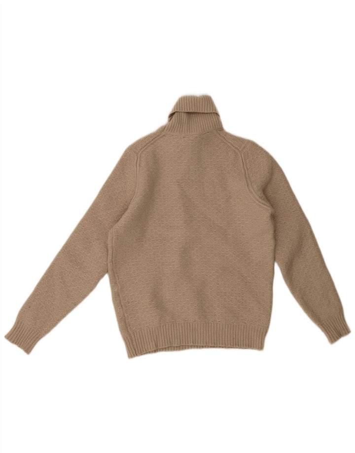 Massimo Dutti Pull col roulé pour femme UK 14 Grand Beige Géométrique