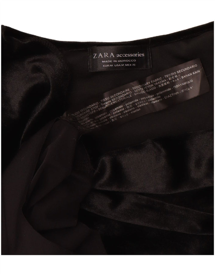 Zara Body en velours pour femme UK 44 Medium Noir Polyamide