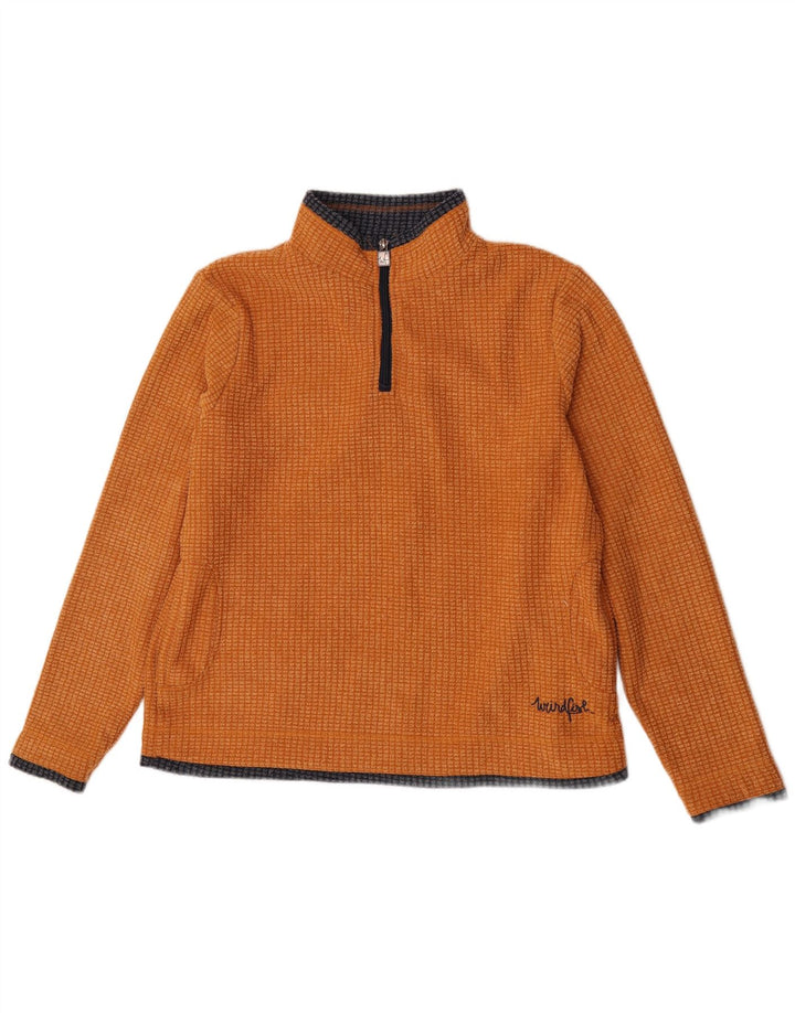 Weird Fish Pull polaire à col zippé pour femme UK 16 Large Orange Polyester