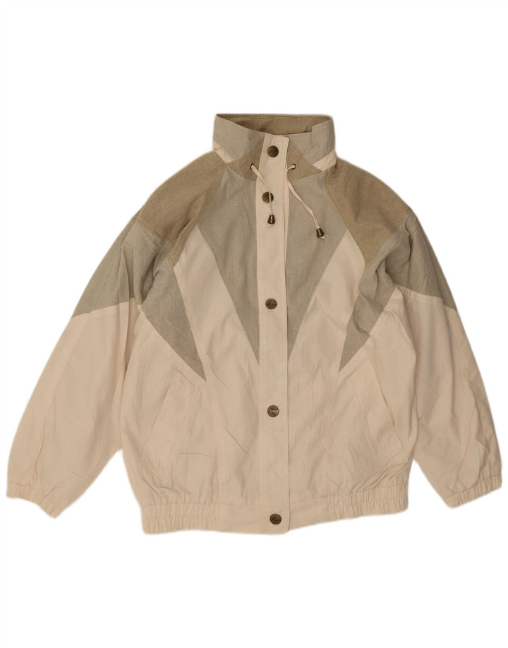 Izzi Veste coupe-vent surdimensionnée pour femme UK 10 Small Beige Colourblock
