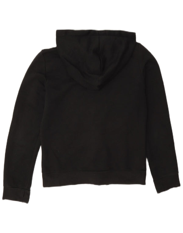 Adidas Pull à capuche zippé graphique pour femme UK 10 Petit coton noir