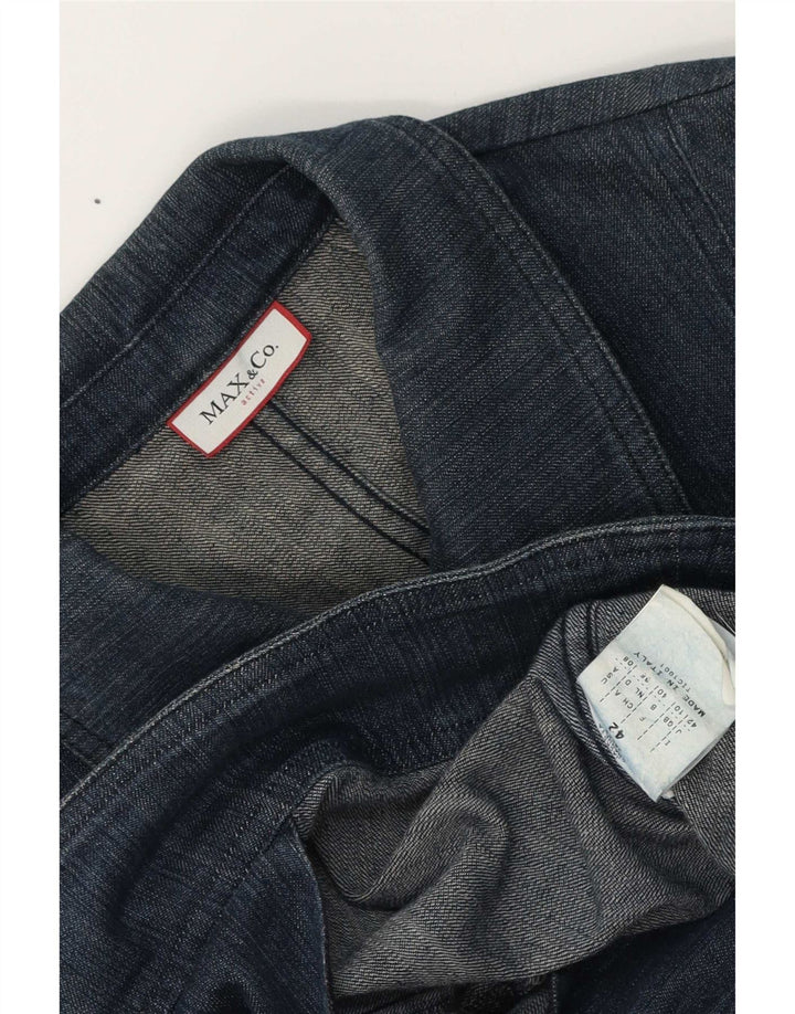 Max & Co. Veste en jean pour femme UK 10 Small Bleu Coton