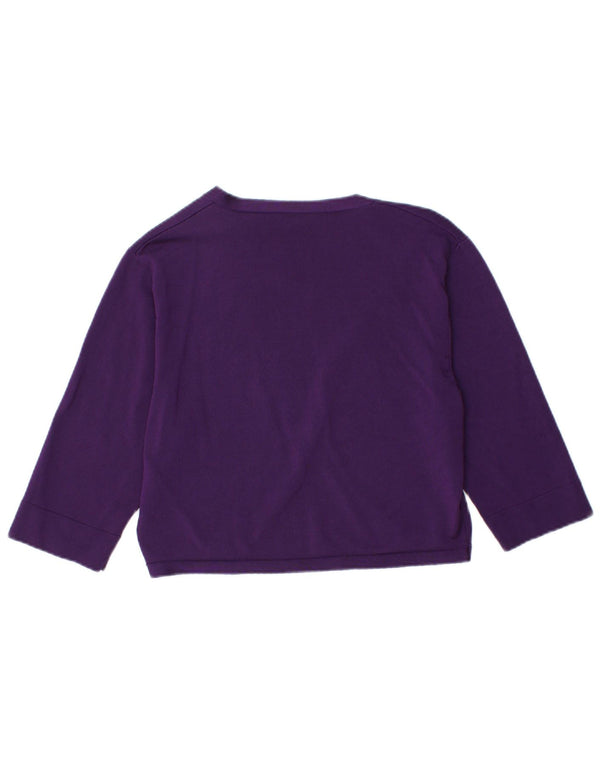 PHASE EIGHT Boléro Cardigan Pull UK 16 Large Violet Viscose