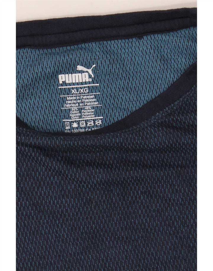 Puma Haut à manches longues pour homme XL Bleu marine Coton