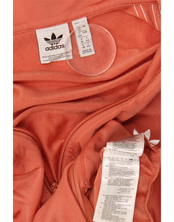 Adidas Veste de survêtement courte pour femme UK 12 Orange moyen Polyester