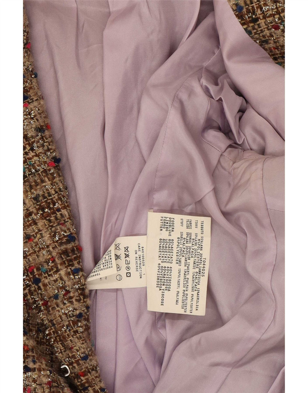 Max & Co. Veste Blazer Femme UK 10 Petite Laine Mouchetée Beige