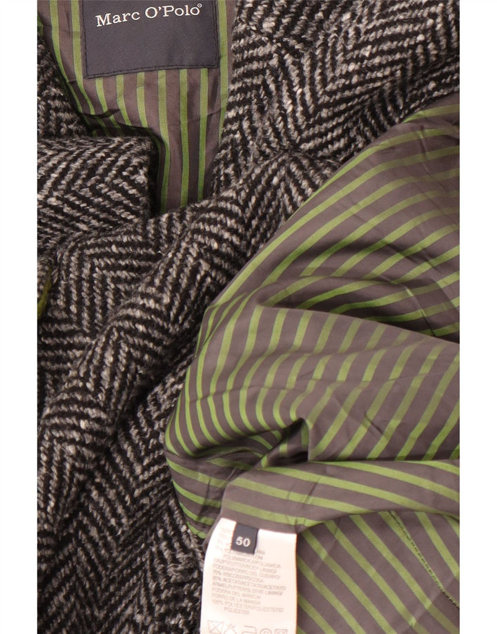 MARC O'POLO Pardessus Homme IT 50 Large Laine à Chevrons Gris