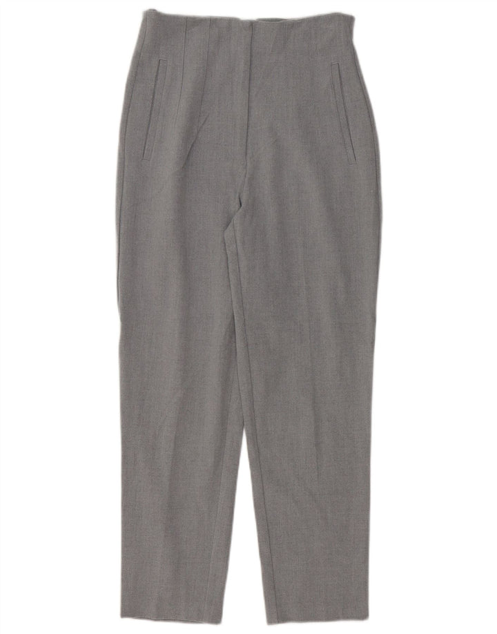 Zara Pantalon Chino Fuselé Femme Petit W26 L26 Gris Polyester