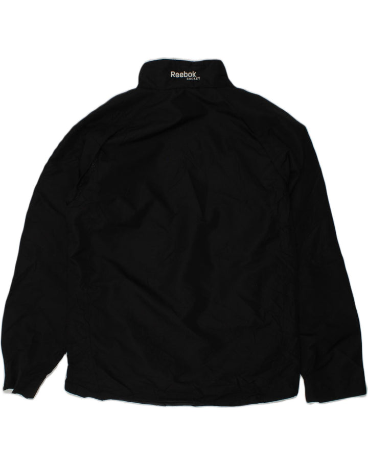 REEBOK Boys Tracksuit Top Jacket 11-12 Years Large Black Polyester | Vintage Reebok | Thrift | Second-Hand Reebok | Used Clothing | Messina Hembry 