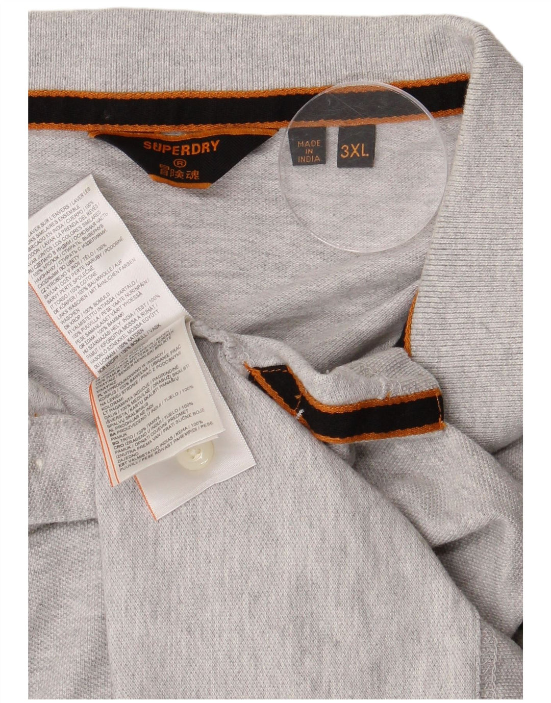 SUPERDRY Polo Homme 3XL Gris Coton