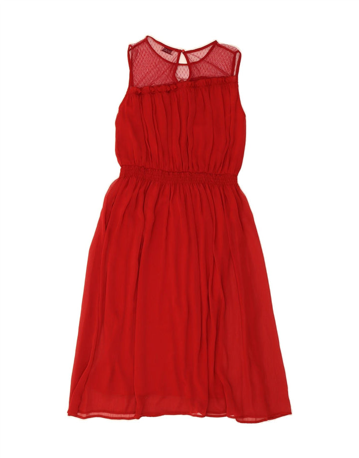 LIU JO Womens Ruffle Front Sleeveless A-Line Dress IT 44 Medium Red Vintage Liu Jo and Second-Hand Liu Jo from Messina Hembry 
