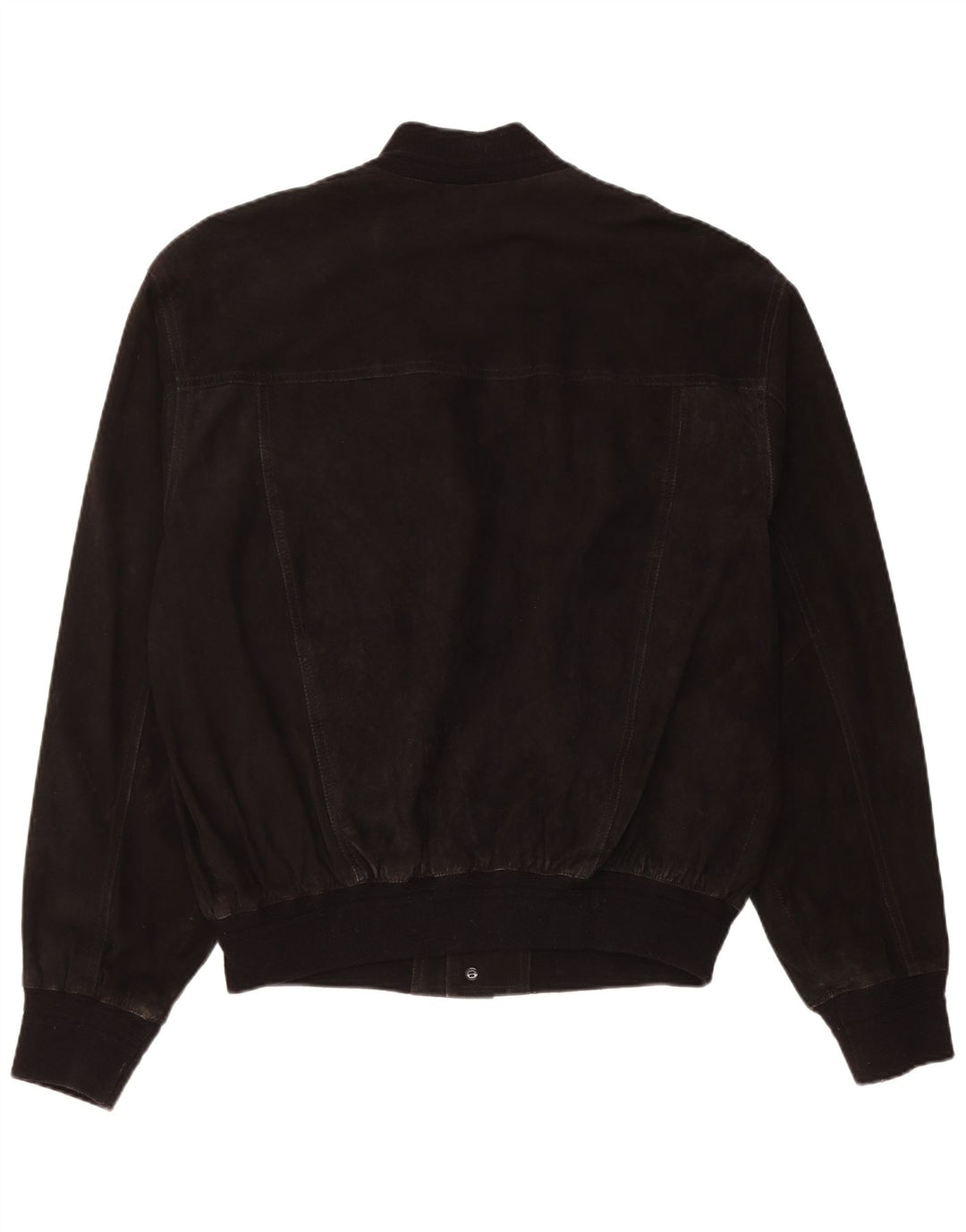 vintage Mens Suede Bomber Jacket IT 54 2XL Cuir Noir