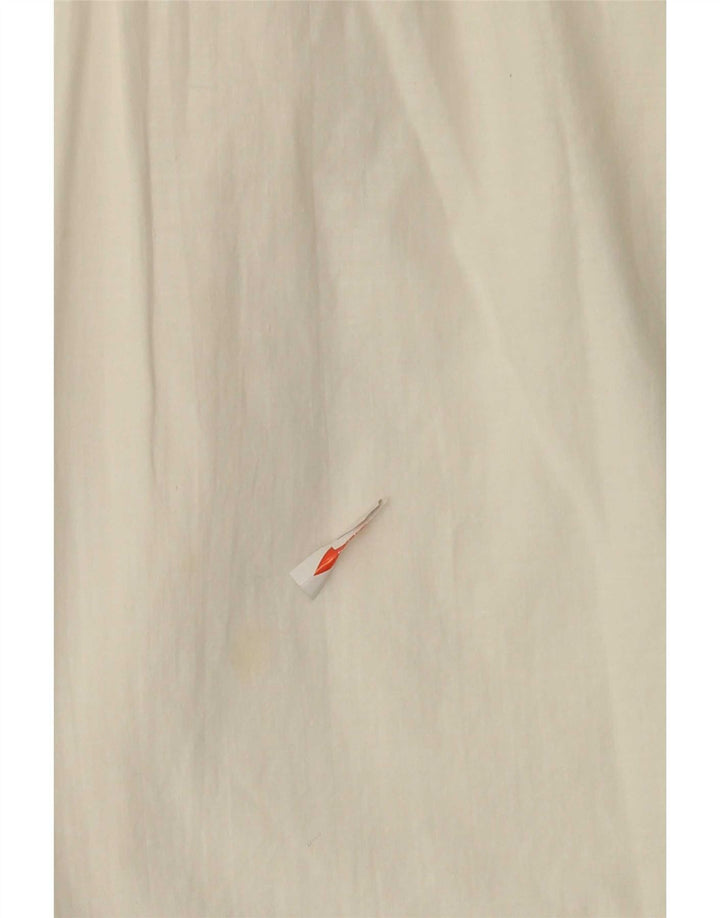 vintage Femmes Manches Longues Blouse Top UK 14 Moyen Blanc Floral