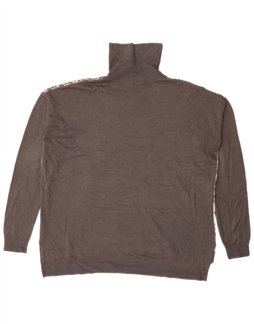 OASIS Pull col roulé pour femme UK 44 Gris moyen imprimé animal