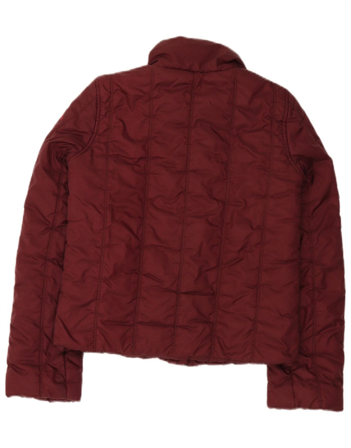 Guess Veste matelassée pour femme UK 10 Small Bourgogne Nylon