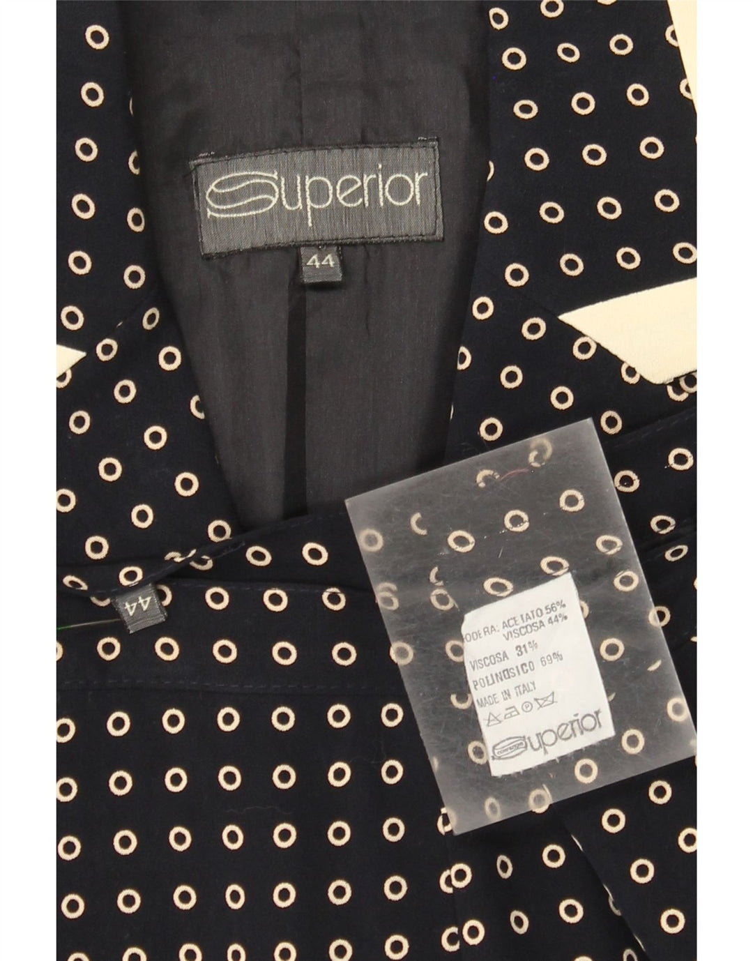 SUPERIOR Ensemble jupe 2 pièces pour femme IT 44 Medium W30 Bleu marine à pois