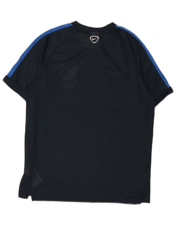 Nike Garçons Dri Fit Graphic T-Shirt Top 13-14 ans XL Bleu Marine Colorblock