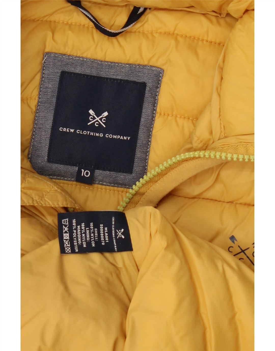 CREW CLOTHING Gilet rembourré pour femme UK 10 Petit Nylon Jaune