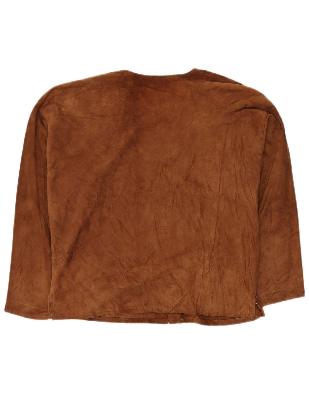 VINTAGE Veste en daim femme UK 14 Grand Marron