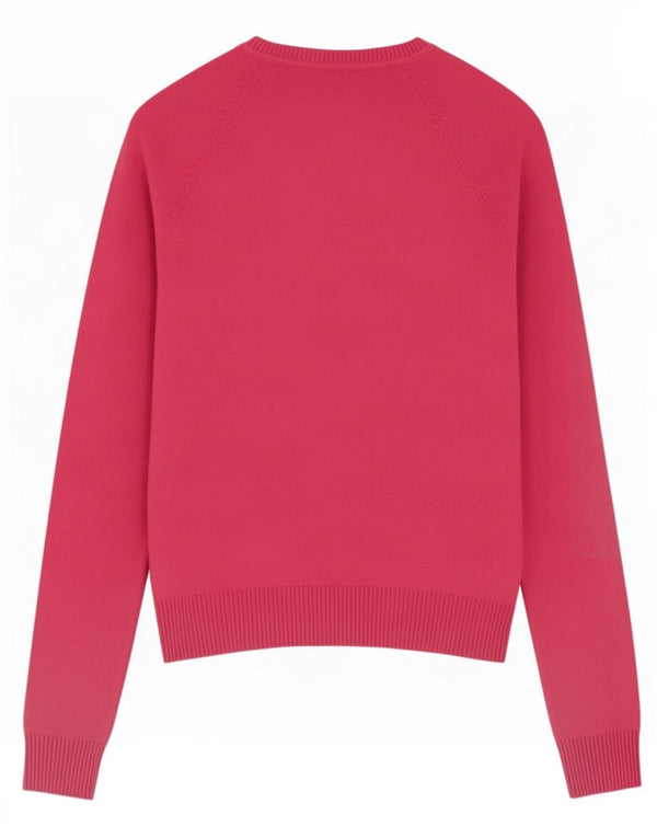 Zara Pull court à col en V pour femme UK 6 XS en coton rose