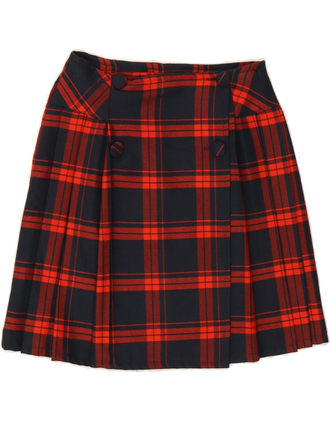 VINTAGE Womens Pleated Wrap Skirt W26 Small Red Check Vintage Vintage and Second-Hand Vintage from Messina Hembry 