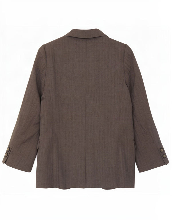 Byblos Veste blazer à 3 boutons pour femme UK 10 Petit gris rayé
