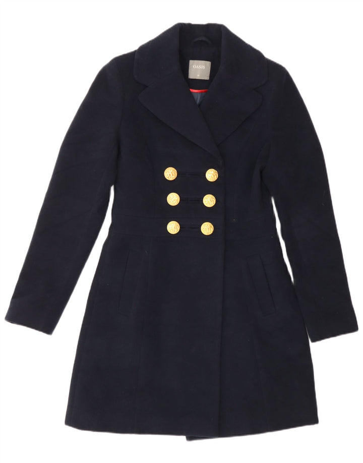 Oasis Manteau croisé pour femme UK 6 XS Bleu marine Polyester