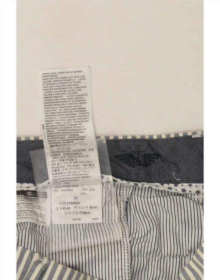 Dockers Short Chino Homme W32 Large Gris Rayé Coton