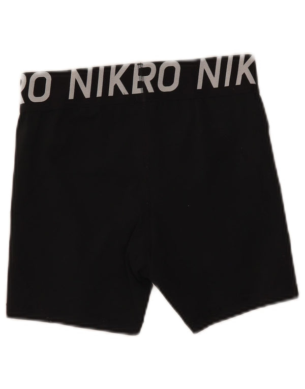 Nike Womens Dri Fit Graphic Sport Shorts UK 12 Medium Black Polyester