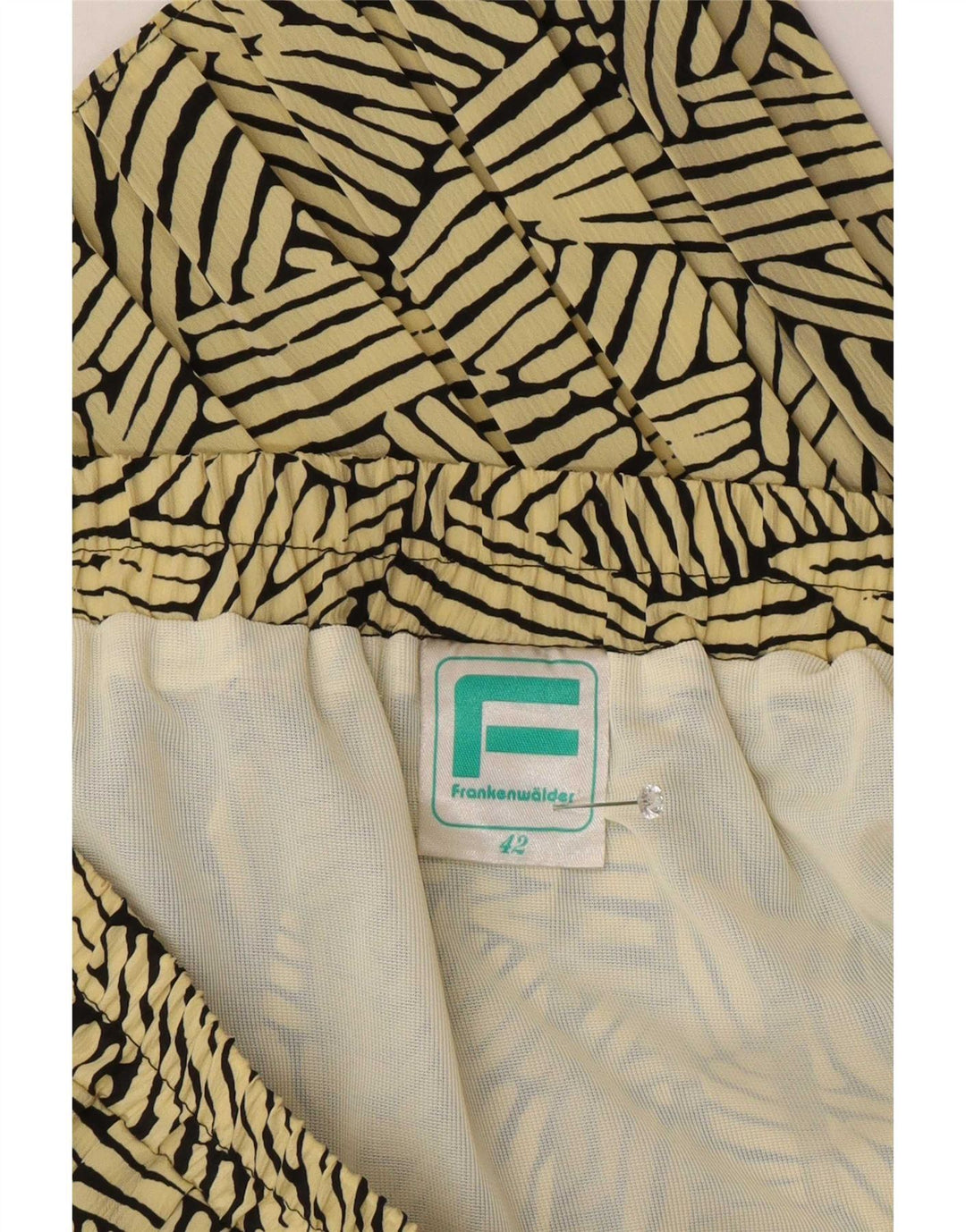 Frankenwalder Jupe Plissée Femme IT 42 Medium W30 Jaune Géométrique